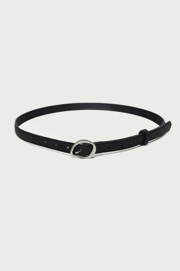 Faux Suede Slim Belt