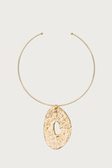 Abstract Pendant Cuff Necklace