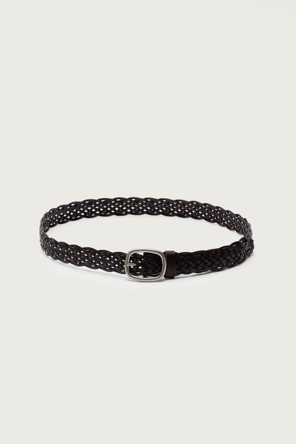 Woven Faux Leather Belt