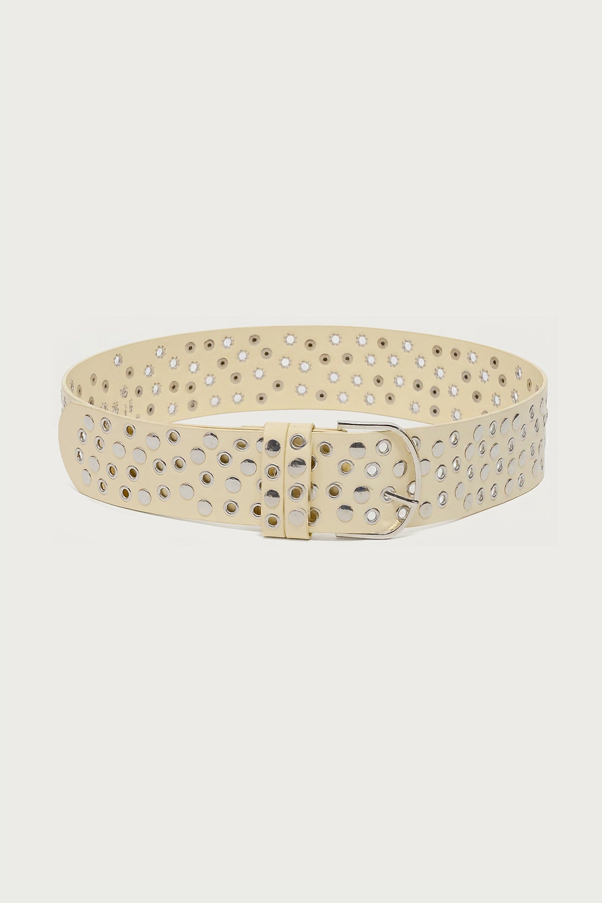 Studded Grommet Faux Leather Belt