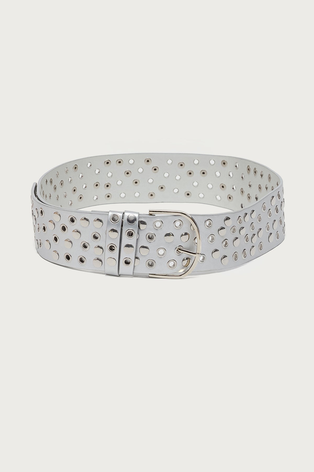 Studded Grommet Faux Leather Belt