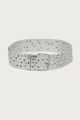 Studded Grommet Faux Leather Belt