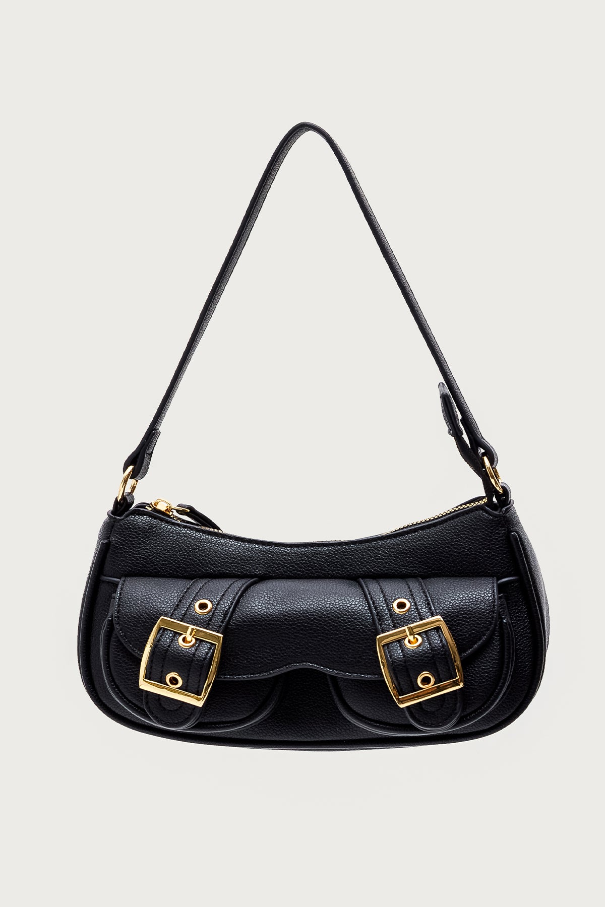 Zinnia Faux Leather Buckle Bag