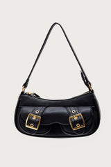Zinnia Faux Leather Buckle Bag