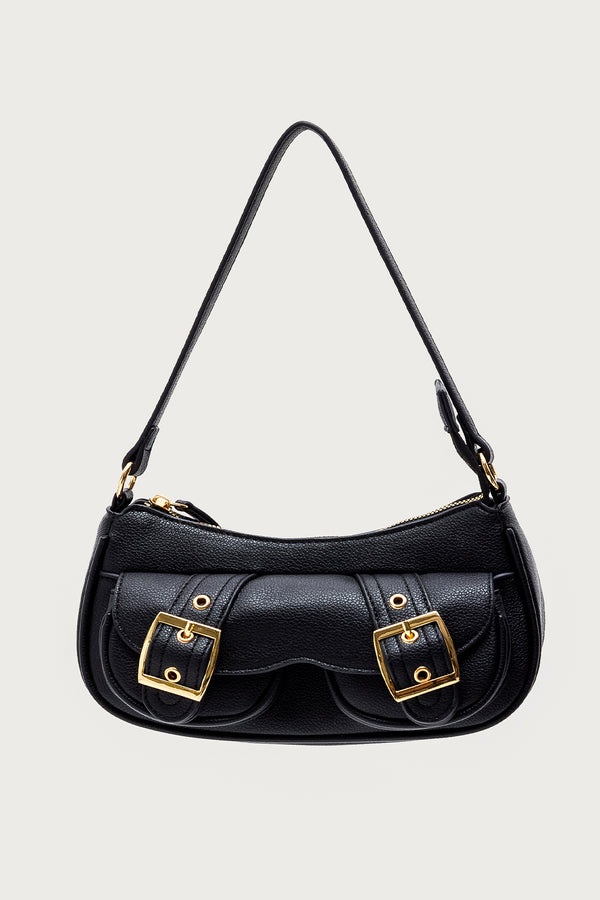 Zinnia Faux Leather Buckle Bag
