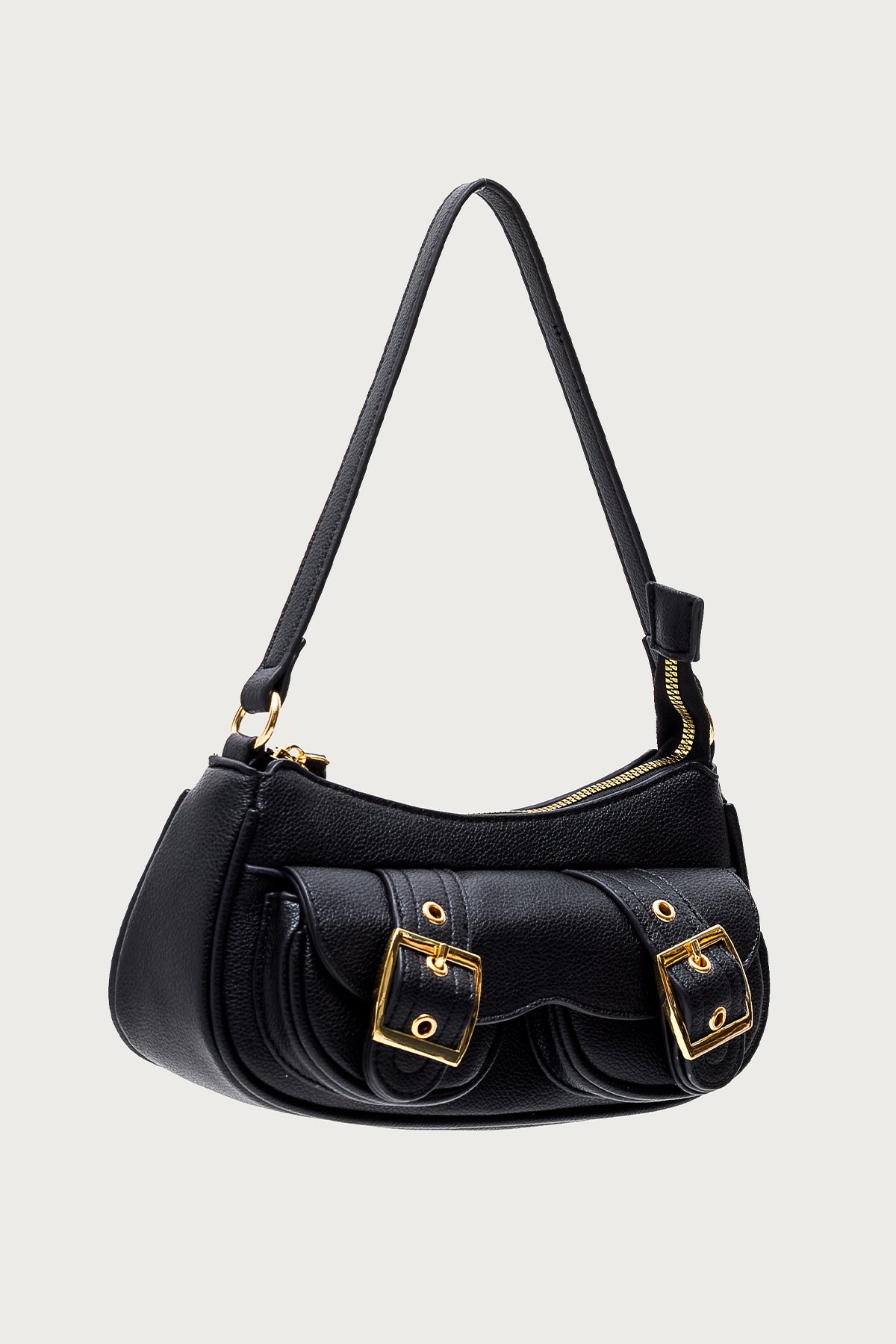 Zinnia Faux Leather Buckle Bag