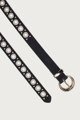 Grommet Faux Leather Belt