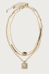 Layered Textured Mixed Chain Necklace