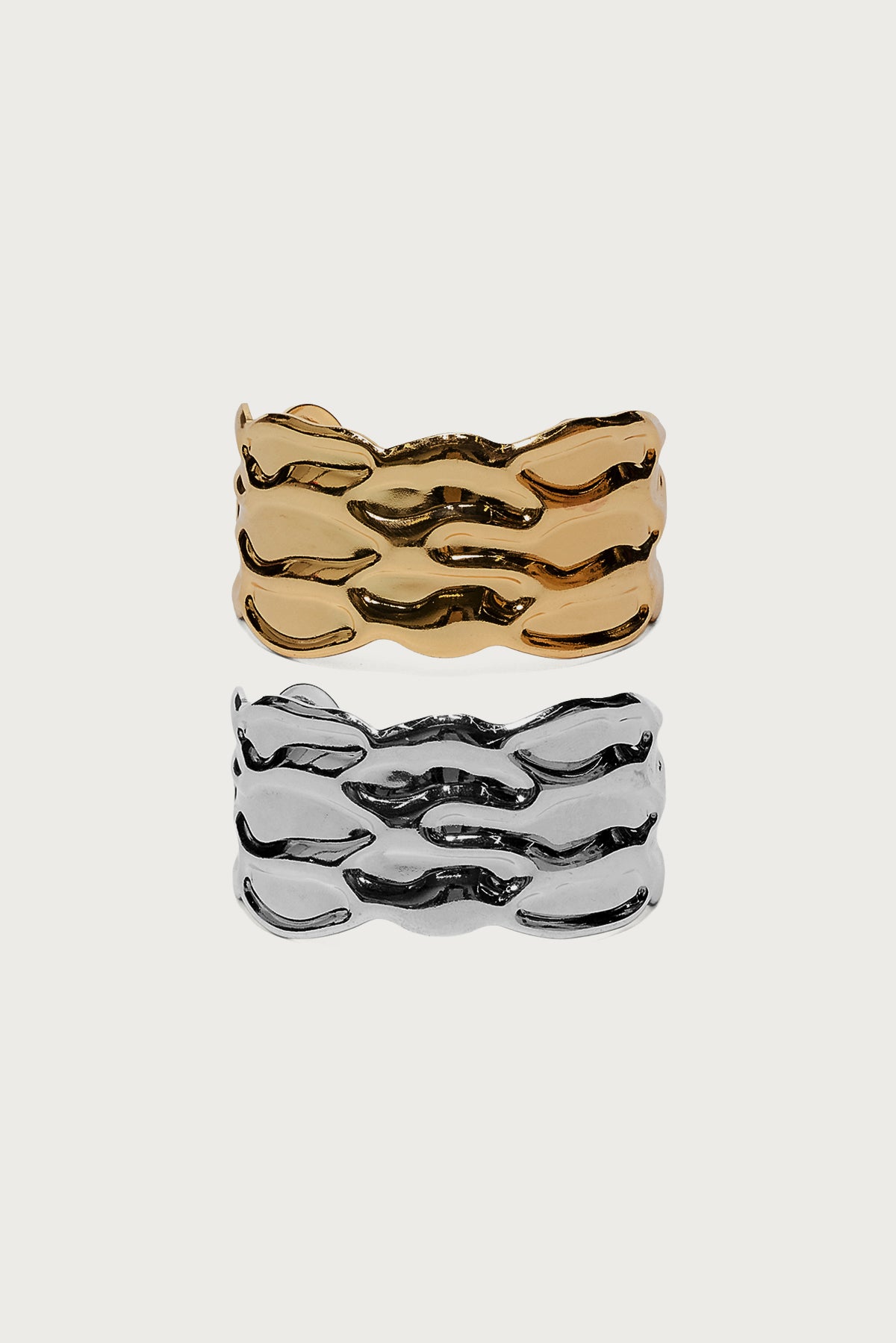 Chunky Wave Arm Cuff Set