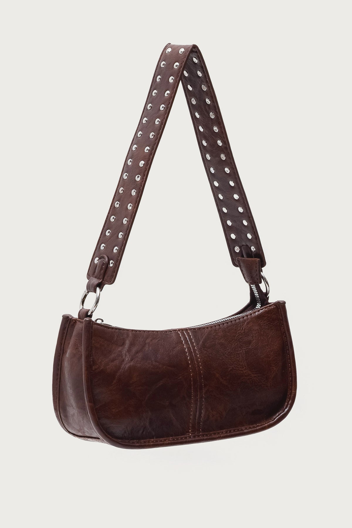 Studded Strap Faux Leather Bag