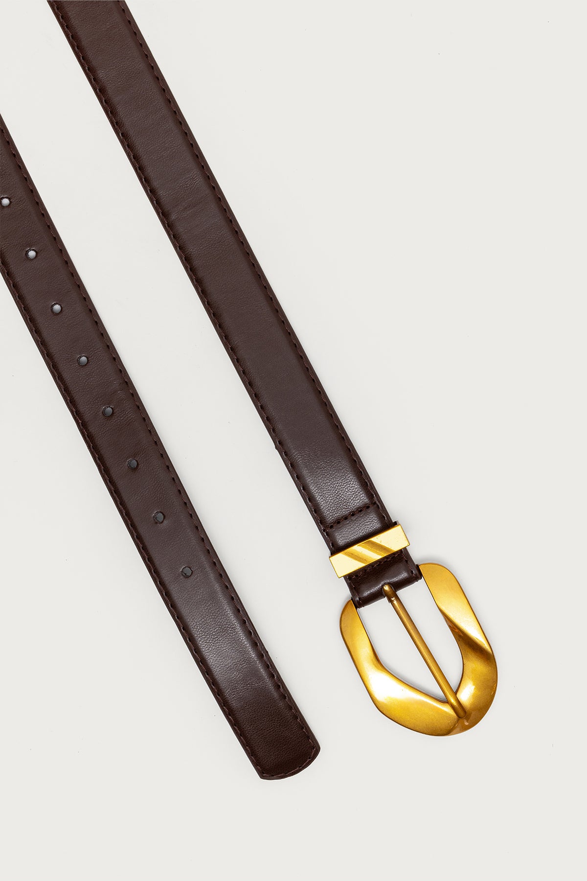 All Buckled Faux Leather Belt