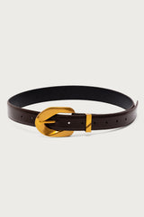 All Buckled Faux Leather Belt