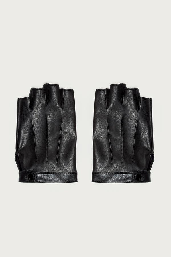 Biker Babe Faux Leather Fingerless Gloves