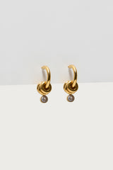 Rhinestone Stacked Hoop Earrings
