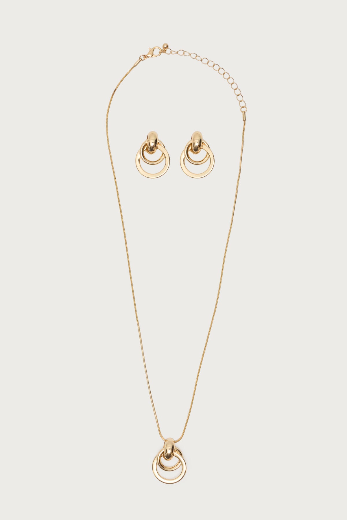 Paired Hoops Necklace & Earrings Set