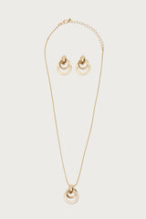 Paired Hoops Necklace & Earrings Set
