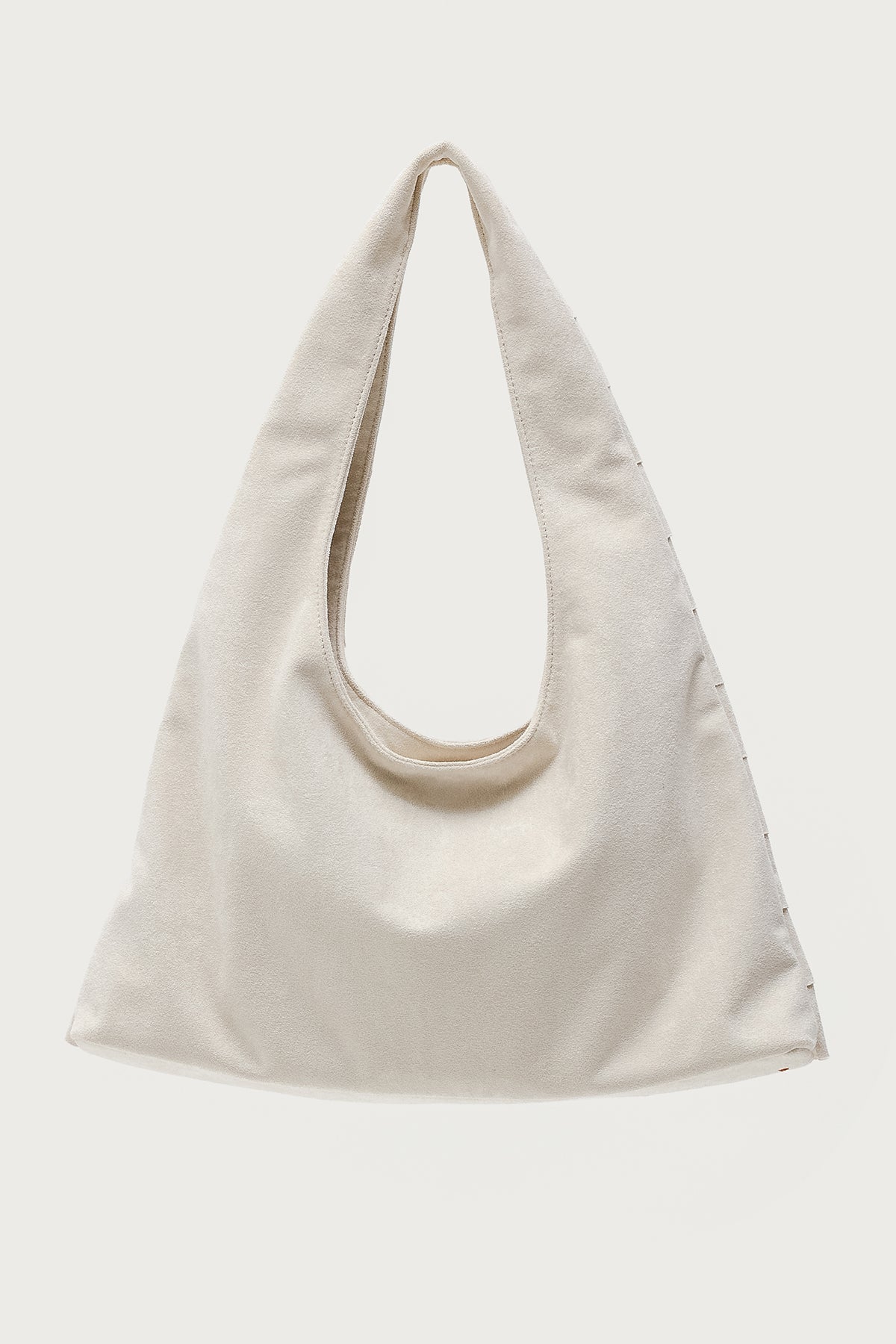 Ruffled Faux Suede Shoulder Bag