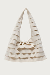 Ruffled Faux Suede Shoulder Bag