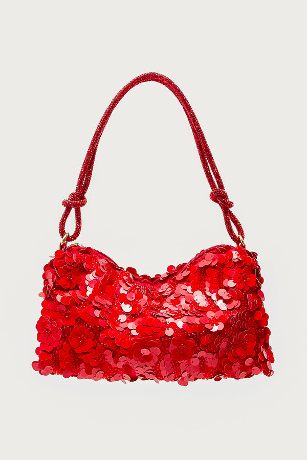 Glam Sequin & Bead Flower Bag
