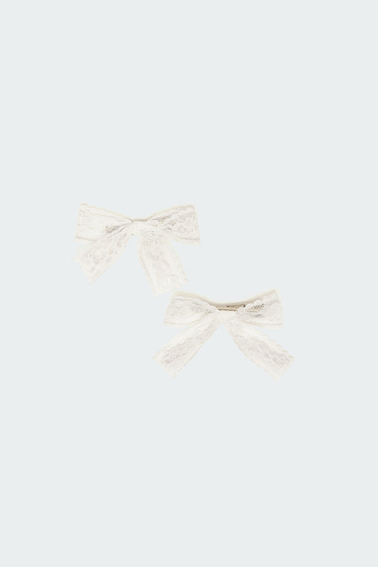Lace Bow Hair Clip Pack