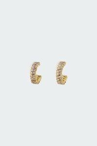 Rhinestone Hoop Stud Earrings