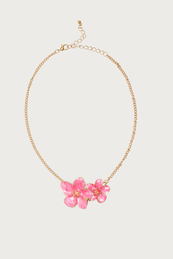 Double Flower Pendant Necklace