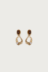 Faux Tiger Eye Abstract Earrings