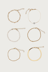 Faux Diamond & Pearl Chain Bracelet Pack