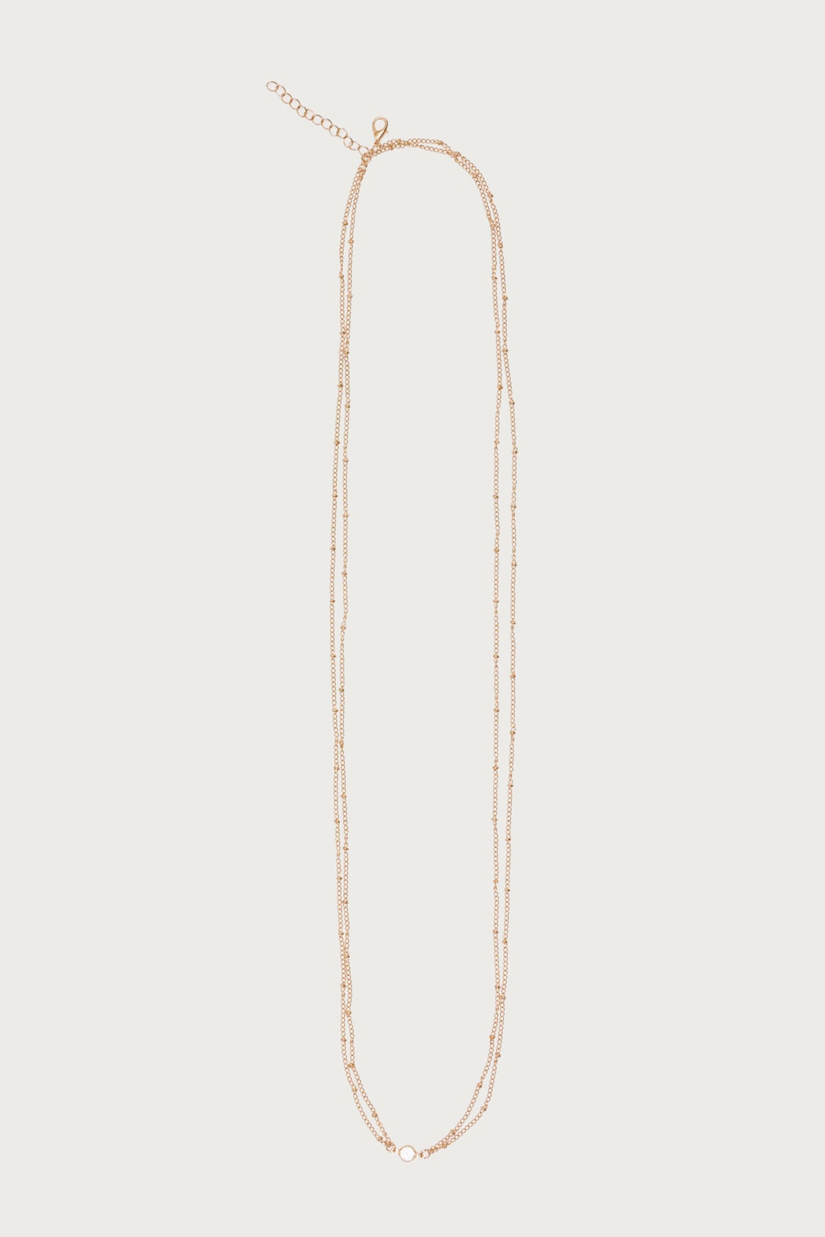 Rhinestone Pendant Layered Belly Chain