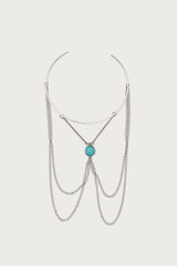 Drop Chain Gemstone Arm Cuff