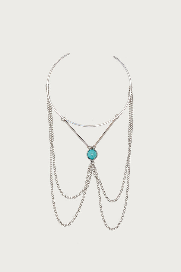 Drop Chain Gemstone Arm Cuff