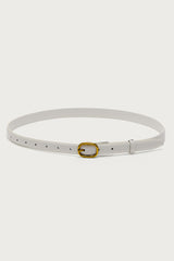 Oval Buckle Faux Leather Belt