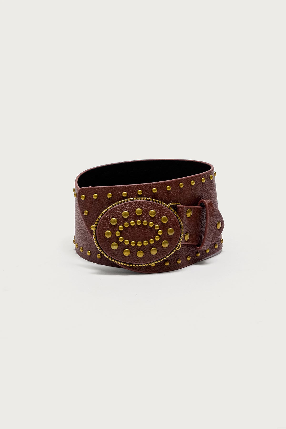 Studded Faux Leather Western Belt