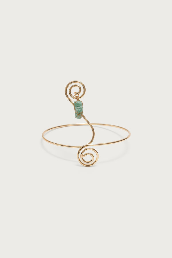 Swirly Gemstone Wrapped Arm Cuff