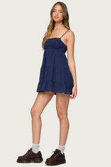 Calley Scrunchy Tiered Mini Dress