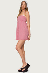 Rina Gingham Halter Mini Dress