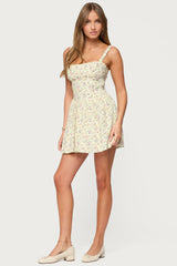 Sadee Ruched Floral Mini Dress