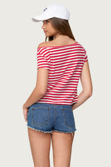 Aretha Striped Off Shoulder Top