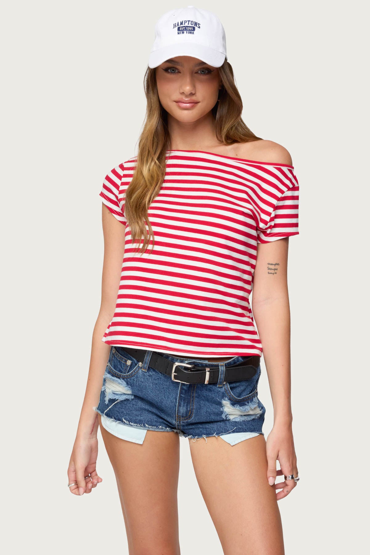 Aretha Striped Off Shoulder Top