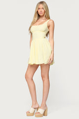 Reina Embroidered Cotton Mini Dress