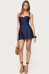 Rudy Pleated Denim Mini Dress