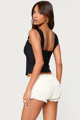 Leya Textured Keyhole Top