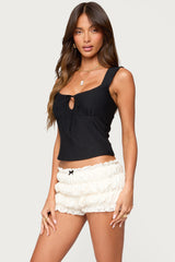 Leya Textured Keyhole Top