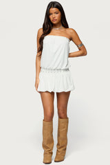 Layton Studded Strapless Bubble Mini Dress