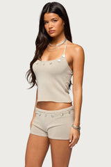 Nicca Iridescent Knit Halter Top