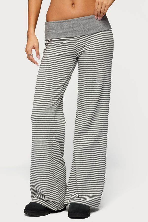 Meggy Striped Foldover Pants