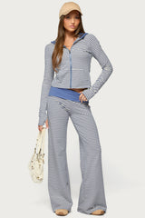 Meggy Striped Zip Up Hoodie