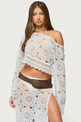 Milana Sheer Lace Off Shoulder Top