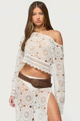 Milana Sheer Lace Off Shoulder Top