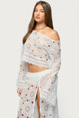Milana Sheer Lace Off Shoulder Top